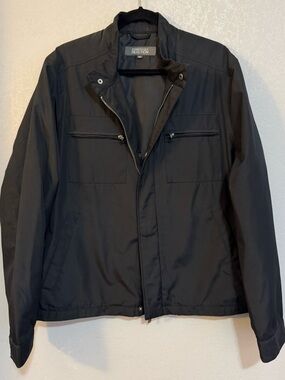 Kenneth Cole Reaction Men's Black Lightweight Zip Jacket